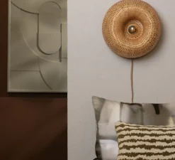 Applique murale, Barbados, naturel, Ø35cm, H35cm - Good&Mojo