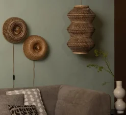 Applique murale, Barbados, naturel, Ø35cm, H35cm - Good&Mojo