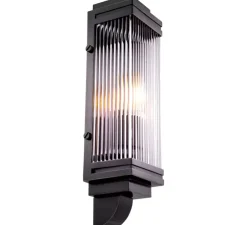 Applique murale, Bassett, bronze noir, verre transparent, L11cm, H38cm - Eichholtz