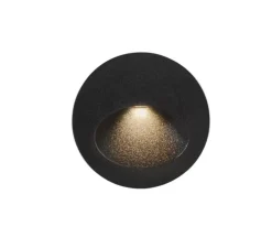 Applique murale, Bat Round Oval, noir, IP66, LED, 3000K, 77 lm, Ø5,2cm, H4cm - LEDS C4
