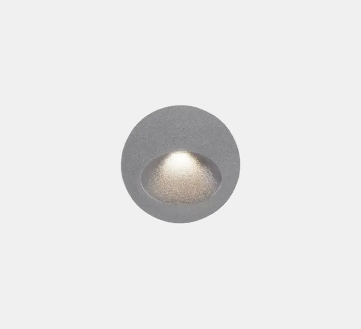 Applique murale, Bat Round Oval, gris, IP66, LED, 3000K, 77 lm, Ø5,2cm, H4cm - LEDS C4