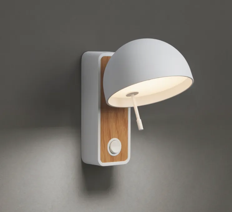 Applique murale, Beddy 01, bois, blanc, L15cm, H14cm - Bover
