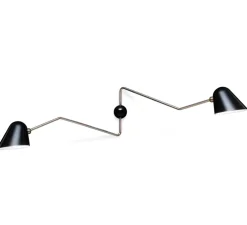 Applique murale, Beghina, noir brillant, laiton, L147cm, H39cm - Tato Italia
