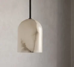 Applique murale, Belfry, Albâtre, laiton noir, Ø16cm, H22cm - Contain