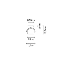 Applique murale, Beluga D57, blanc, L11,6cm, H9cm - Fabbian