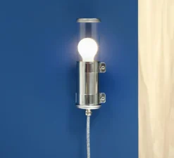 Applique murale, BENDZ, inox, verre claire, non-dimmable, 2700 K, LED, Ø7cm, H30cm, IP68 - SAMMODE
