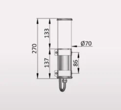 Applique murale, BENDZ, inox, verre claire, non-dimmable, 2700 K, LED, Ø7cm, H30cm, IP68 - SAMMODE