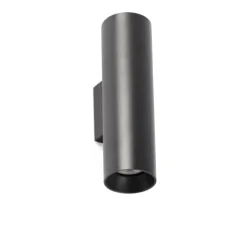 Applique murale bidirectionnelle, Stan, noir, L6cm, H22,5cm - Faro