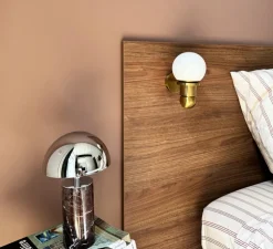 Applique murale, Bilbo, blanc, or, Ø10cm, H17cm - BACCARIS