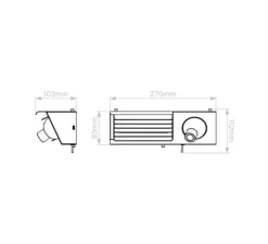 Applique murale, Biny Bedside right, noir et blanc, LED, 2700K, 600 lm, L27cm, H8,5cm - DCW éditions Paris