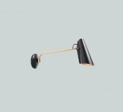 Applique murale, Birdy Swing, noir, laiton, H24cm, L53cm - Northern