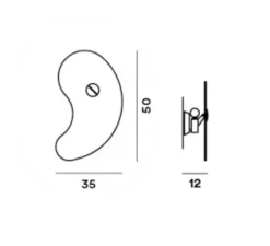 Applique murale, Bit 1, rouge, L35cm, H50cm - Foscarini