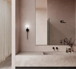 Applique murale, Bloom, blanc & noir, IP44, LED, 2700K, 262 lm, Ø12,4cm, H45,5cm - LEDS C4
