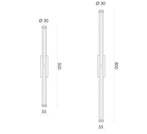 Applique murale, Bloomsbury 500, Direct, laiton, LED, dim, 2700K, lm, Ø3cm, H50cm - Rubn