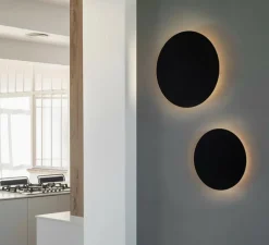 Applique murale, Board 450, noir, LED, 2700K, 327 lm, Ø45cm, H3cm - Faro