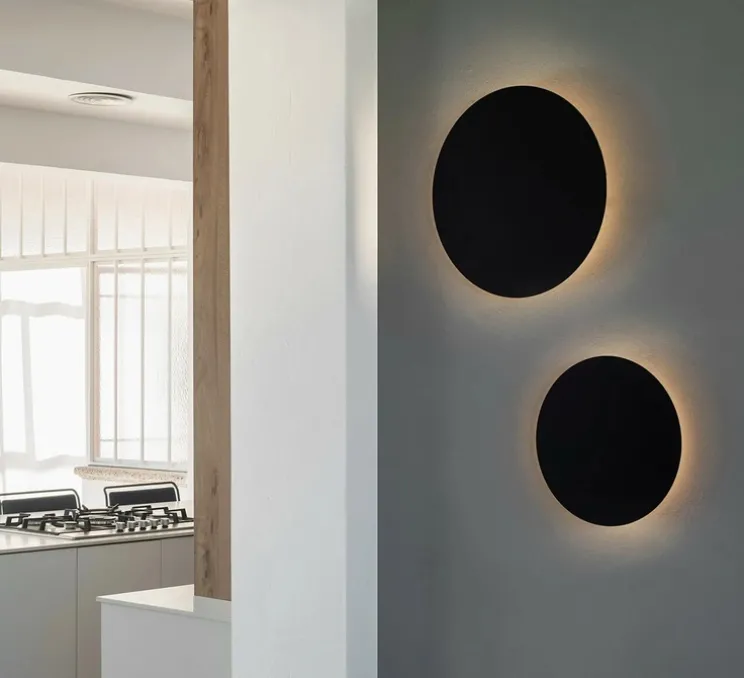 Applique murale, Board 450, noir, LED, 2700K, 327 lm, Ø45cm, H3cm - Faro