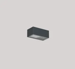 Applique murale, Body Five 40°, gris, IP65, LED, 3000K, 2544 lm, L21cm, H8,2cm - ONOK