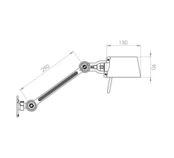 Applique murale, Bolt side fit, vert, laiton, avec interrupteur, L45cm, H9cm - TONONE