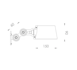 Applique murale, Bolt wall side fit mini, bleu, L15cm, H9cm, câble et interrupteur - TONONE