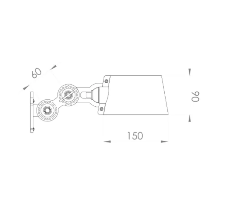 Applique murale, Bolt wall side fit mini, bleu, L15cm, H9cm, câble et interrupteur - TONONE