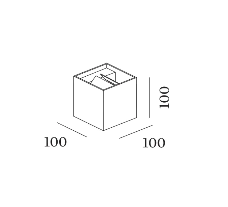 Applique murale, Box 2.0 LED, noir, LED, 2700K, 2x200lm, L10cm, H10cm - Wever&Ducré