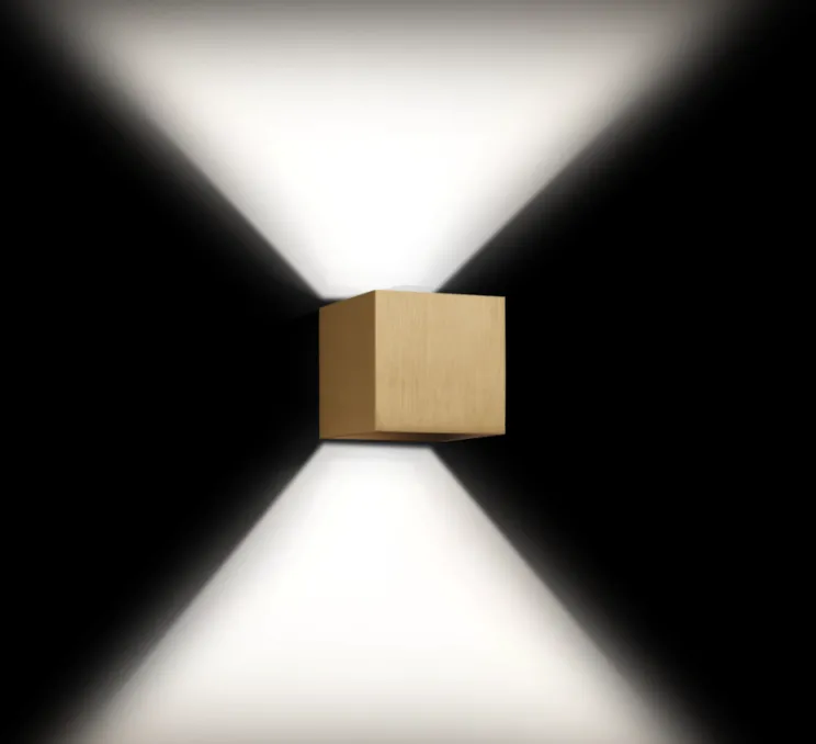 Applique murale, Box 1.0, or brossé, H10cm, L10cm, QT14 - Wever-Ducre