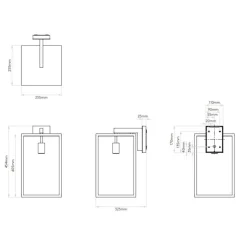 Applique murale, Box Lantern 450, noir, IP23, L25cm, H45cm - Astro Lighting