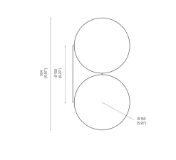 Applique murale, Brass Architectural DS150, noir, Ø15cm, H30,4cm - Anastassiades Studio