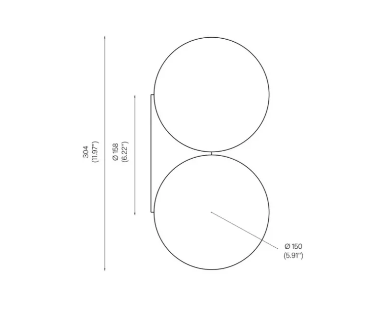 Applique murale, Brass Architectural DS150, noir, Ø15cm, H30,4cm - Anastassiades Studio