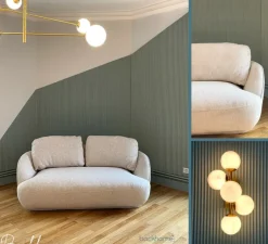 Applique murale, Brass Architecturale Double Sconce, blanc et laiton, 2800K, 810lm, Ø15cm, H30,4cm - Anastassiades Studio