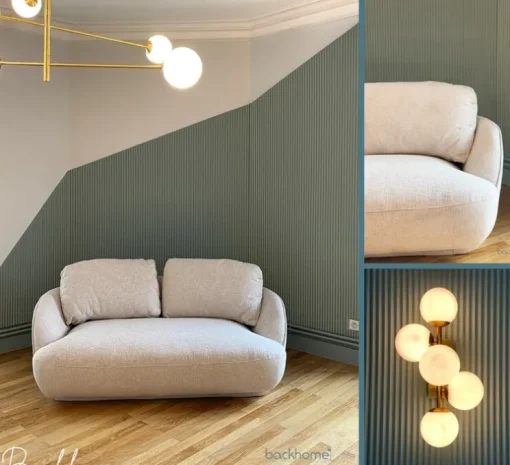 Applique murale, Brass Architecturale Double Sconce, blanc et laiton, 2800K, 810lm, Ø15cm, H30,4cm - Anastassiades Studio