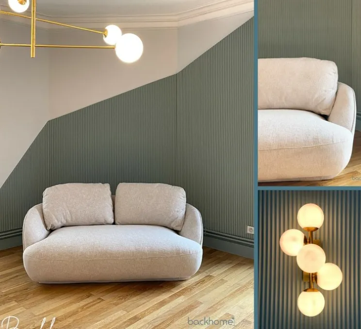 Applique murale, Brass Architecturale Double Sconce, blanc et laiton, 2800K, 810lm, Ø15cm, H30,4cm - Anastassiades Studio