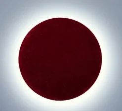 Applique murale, Brawall Flocky M, velours rouge bordeaux, LED, 3000k, 801 lm, Ø21cm, H1,2cm - Lumen Center Italia