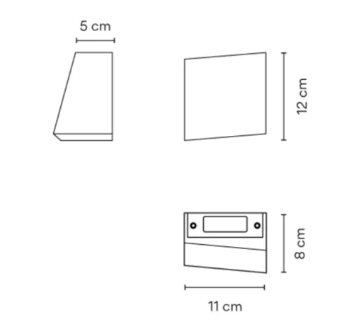 Applique murale, Break 4110, gris béton naturel, IP66, LED, 2700K, 199 lm, L11cm, H12cm - Vibia