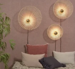 Applique murale, Bromo, naturel, Ø40cm, H11cm - Good&Mojo