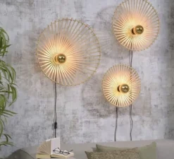 Applique murale, Bromo, naturel, Ø40cm, H11cm - Good&Mojo