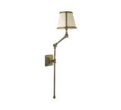 Applique murale, Brunswick, Abat-jour blanc, laiton antique, L17cm, H77cm - Eichholtz