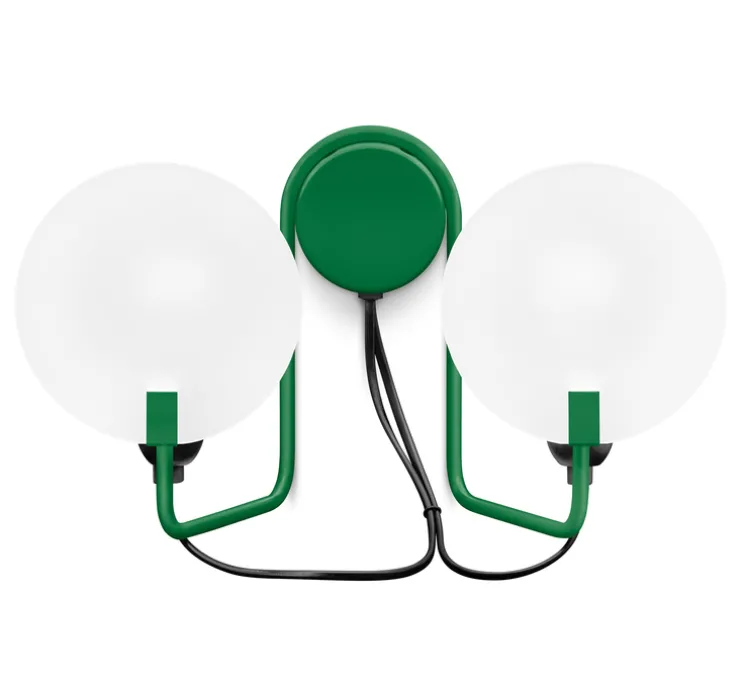 Applique murale, Bugia 2 light, vert, L24cm, H20cm - Stilnovo