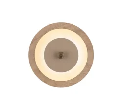 Applique murale, Bugie, noyer, LED, dim, 3000K, 1400 lm, Ø15cm, H4,5cm - Loftlight