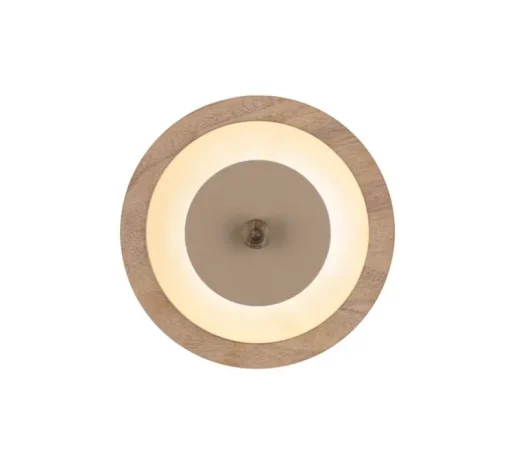 Applique murale, Bugie, noyer, LED, dim, 3000K, 1400 lm, Ø15cm, H4,5cm - Loftlight