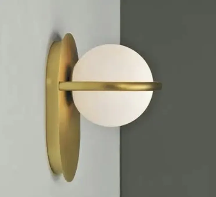 Applique murale, C ball W1, laiton, Ø19cm, H27cm - Blux