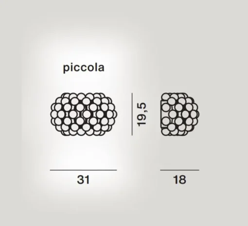 Applique murale, Caboche Plus piccola R7s, gris, L31cm, H19,5cm - Foscarini