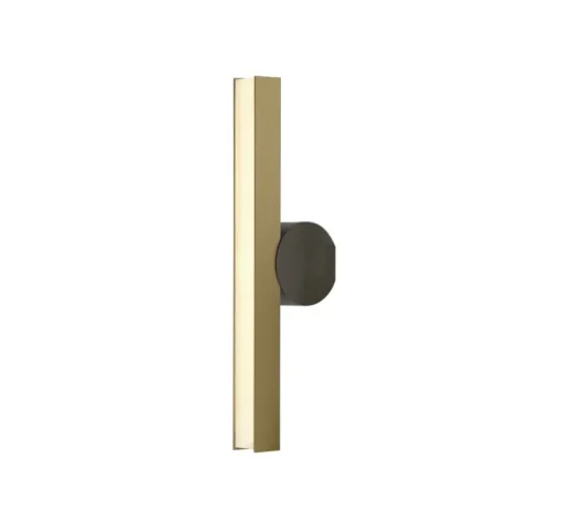 Applique murale, Calée VV, laiton satiné, graphite, IP44, LED, 3000K, 880lm, L4,4cm, H45cm - Cvl