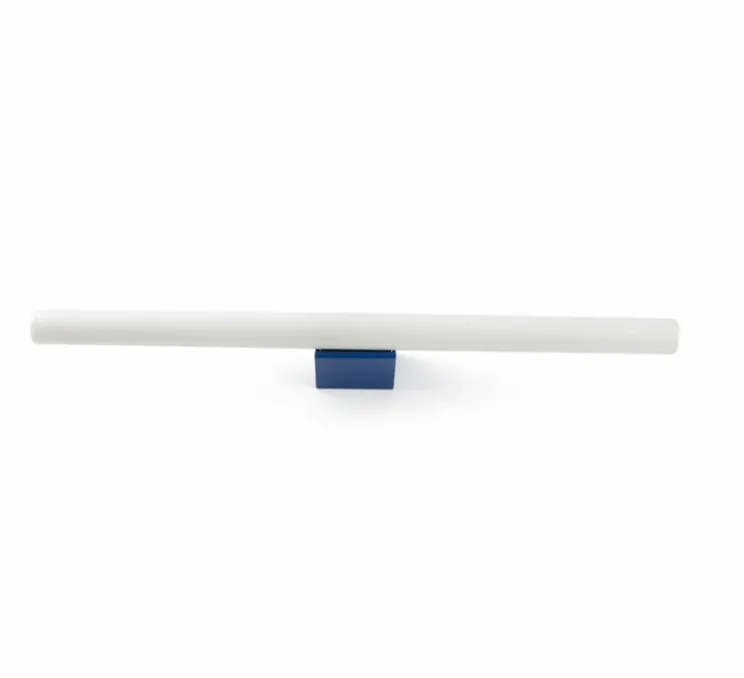 Applique murale, Calma, bleu, verre opalin, LED, IP44, 2700K, 608lm, L50cm, P8cm - Faro