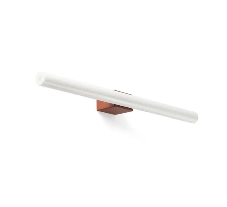Applique murale, Calma, terracotta, verre opalin, LED, IP44, 2700K, 608lm, L50cm, P8cm - Faro