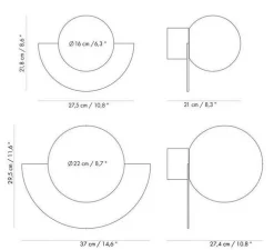 Applique murale, Candy big circle 180 L, orange, L37cm, H30cm - Swedish Ninja