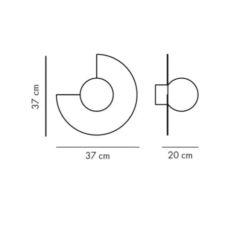 Applique murale, Candy Big Circle 270 S, Vert paon, Ø37cm, H20cm - Swedish Ninja