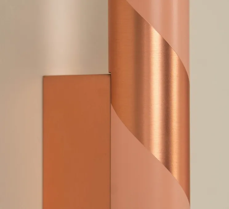 Applique murale, Candy, cuivre satiné, LED, dim, 2700K, 840 lm, L5cm, H67cm - CVL