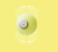 Applique murale, Candy eyes opalin mat sculpté, jaune citron, chrome, Ø18,3cm, P11cm - Magic Circus Editions