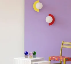 Applique murale, Candy little circle 180 S, jaune, L28cm, H22cm - Swedish Ninja